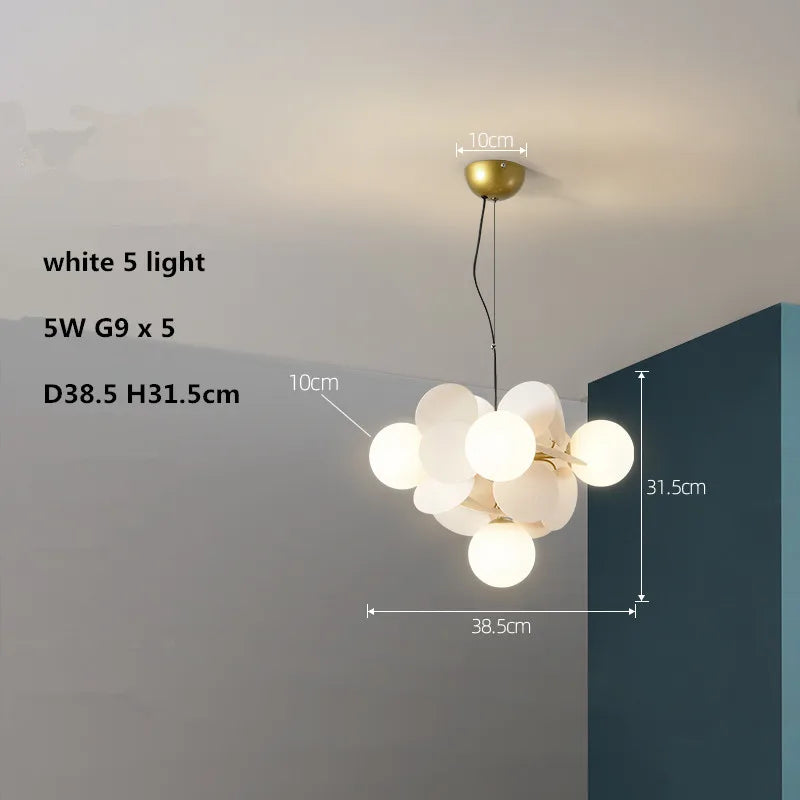 lustre led globe en verre acrylique coloré pour enfants - vue 8 sur 24
