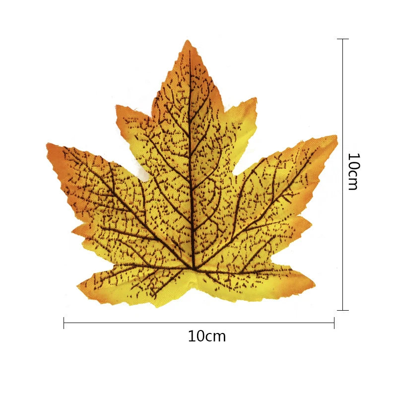 lot de 100 feuilles d'érable artificielles pour décorations festives - vue 11 sur 16