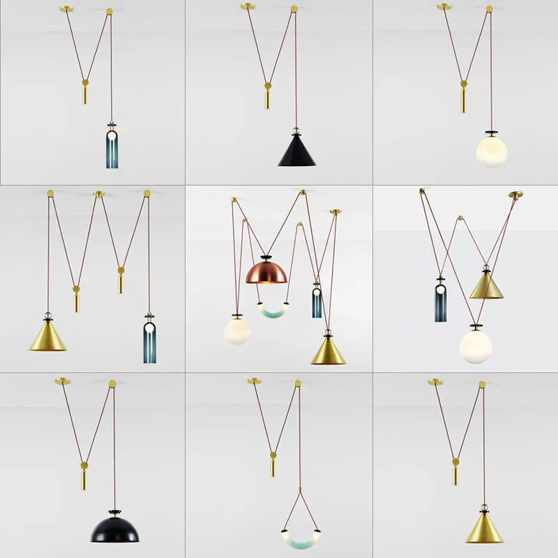 suspension en verre et métal pour décoration intérieure moderne - vue 6 sur 25