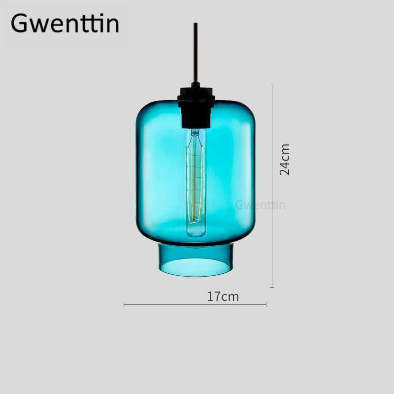 suspension moderne en verre teinté pour décoration intérieure - vue 28 sur 30