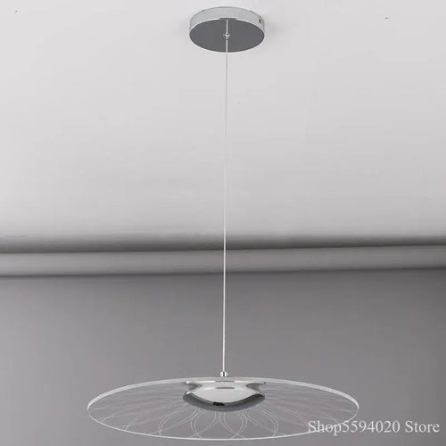 lustre moderne circulaire en acrylique à led décoration intérieure - vue 3 sur 11
