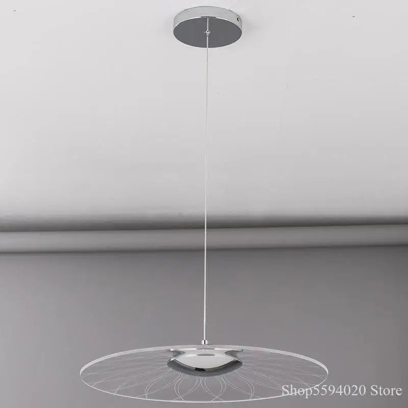 lustre moderne circulaire en acrylique à led décoration intérieure - vue 3 sur 11