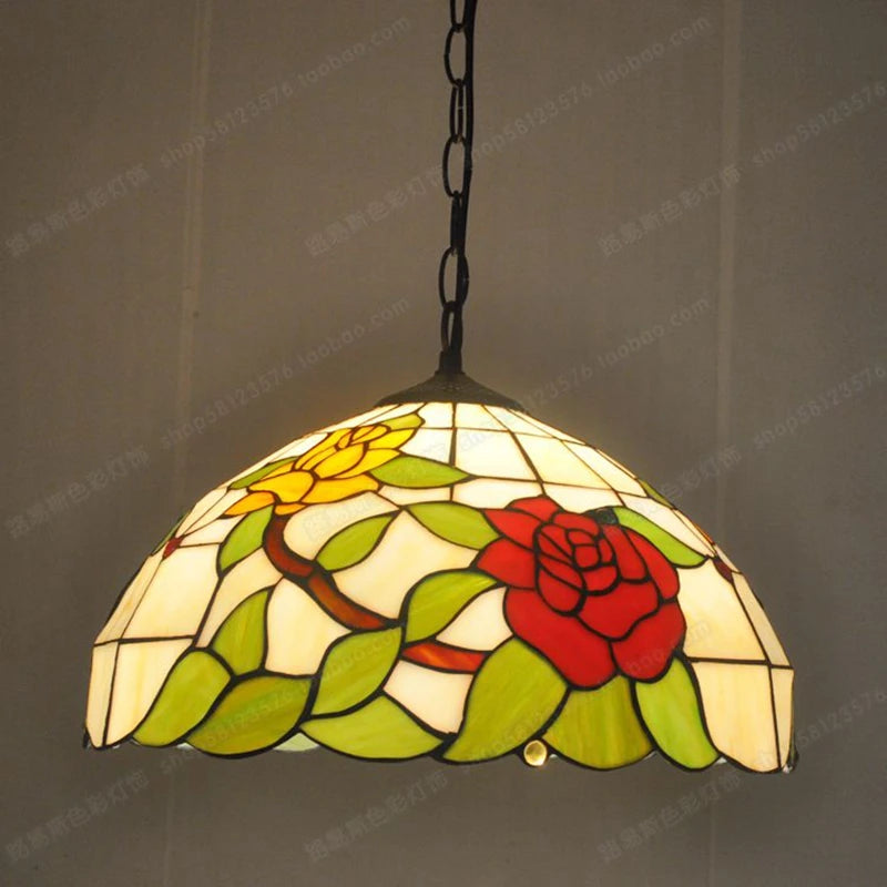 lustre en verre de pivoine style européen moderne décoratif - vue 5 sur 6