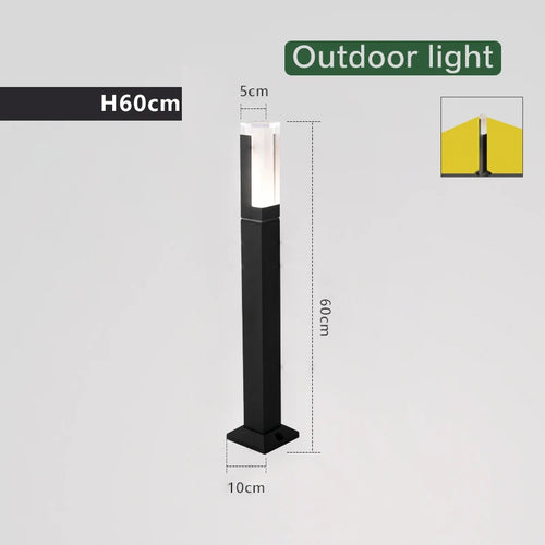Lampe à gazon moderne lumière extérieure en aluminium étanche à l'eau porche jardin IP54 lampe à gazon extérieure maison cour décor paysage lumières - vue 10 sur 10