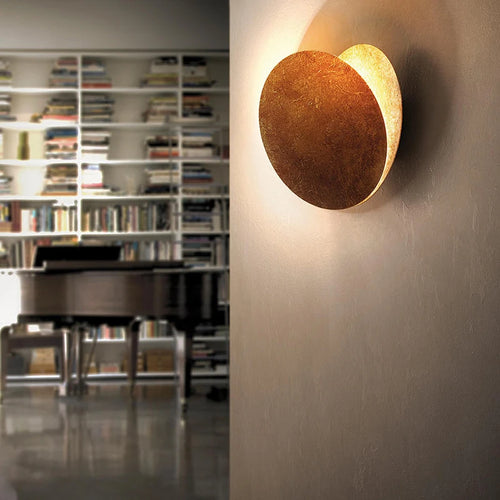 Applique LED ronde or cuivre moon eclipse