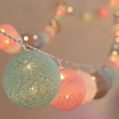 guirlande lumineuse en coton à LED pour décorations festives et mariage