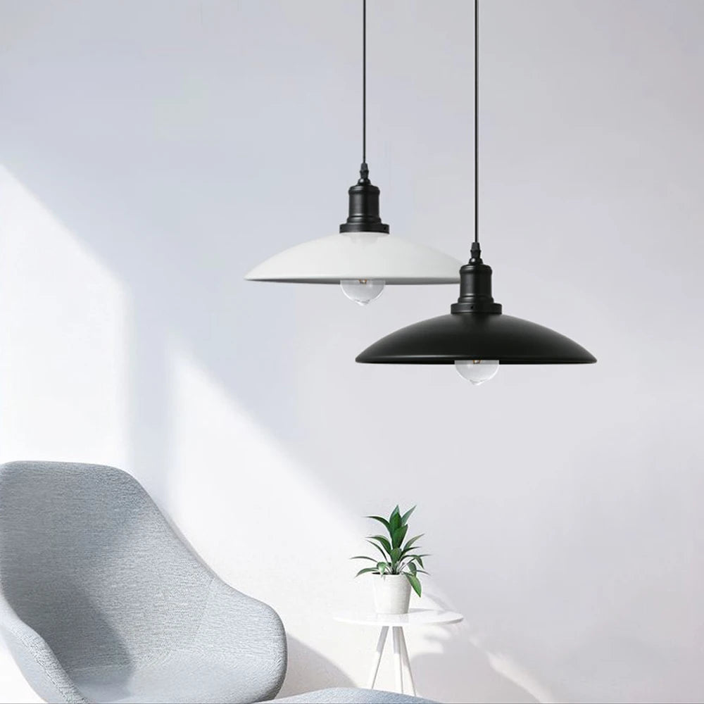 luminaires suspendus industriels vintage loft abat-jour métal - vue 4 sur 8