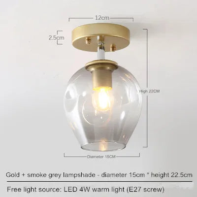 Nordic simple porch hall lamp entering the house, sun table lamp, modern simple corridor lamp, sky lantern, small ceiling lamp - vue 9 sur 11