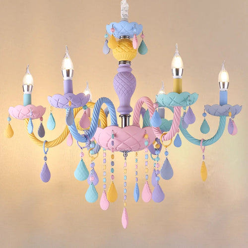 lustre arc-en-ciel pour enfants style macarone kawaii led