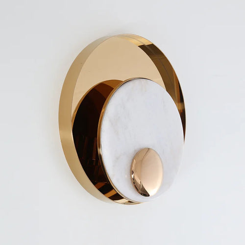 applique murale led en métal et marbre design nordique - vue 9 sur 8
