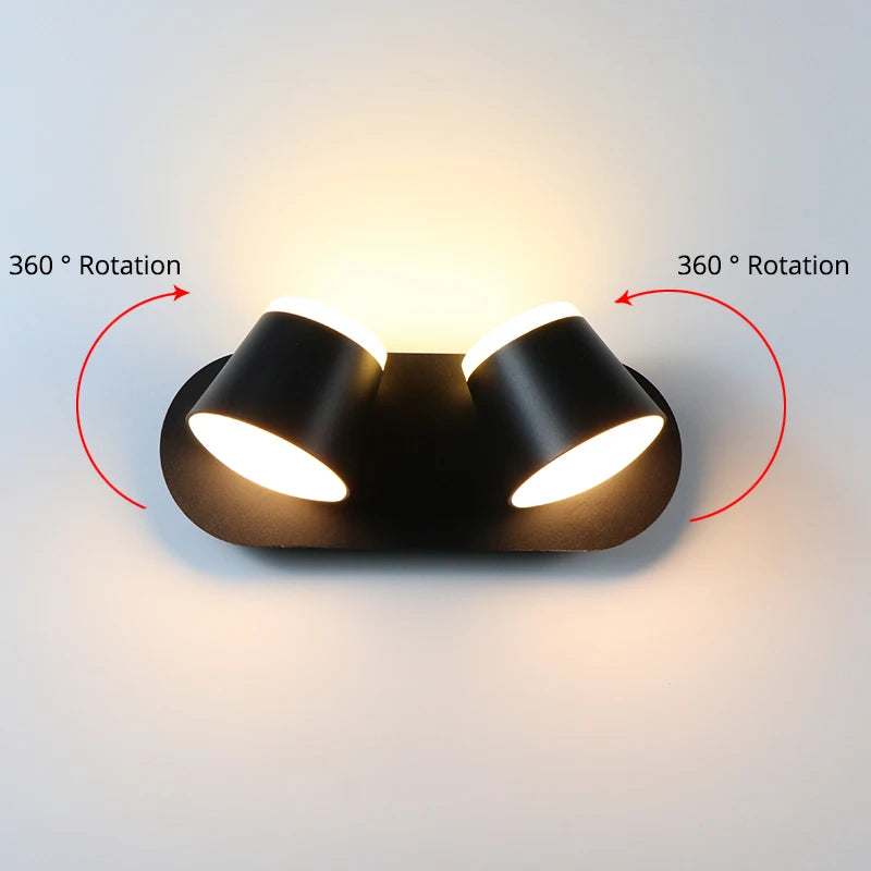 applique murale led réglable 360° - vue 4 sur 12