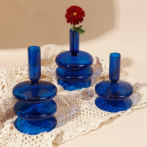 bougeoirs en verre pour décoration romantique et fêtes - vue 7 sur 14