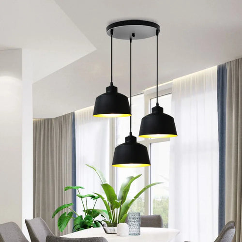 suspension loft nordique moderne avec 3 suspensions pour cuisine - vue 3 sur 9