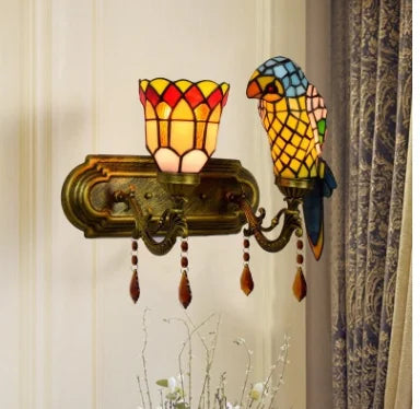 applique murale design en verre coloré motif perroquet - vue 19 sur 20