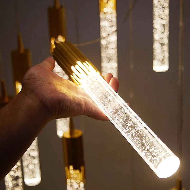 suspension en cristal de luxe avec télécommande pour chevet kistchen island led - vue 4 sur 14