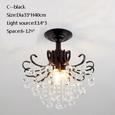 plafonnier led en cristal doré pour décoration moderne - vue 12 sur 22