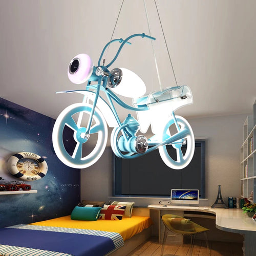 lustre led créatif nordique pour chambre d'enfants en acrylique moto - vue 2 sur 9