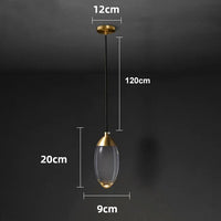 Suspension cuivre lumière luxe cristal petites