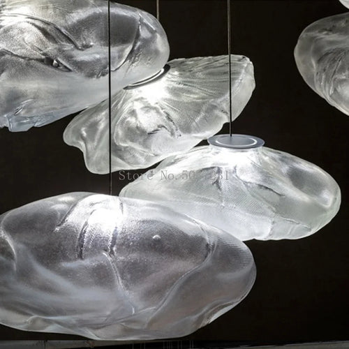 lustre en verre de luxe led post-moderne nordique créatif - vue 6 sur 12