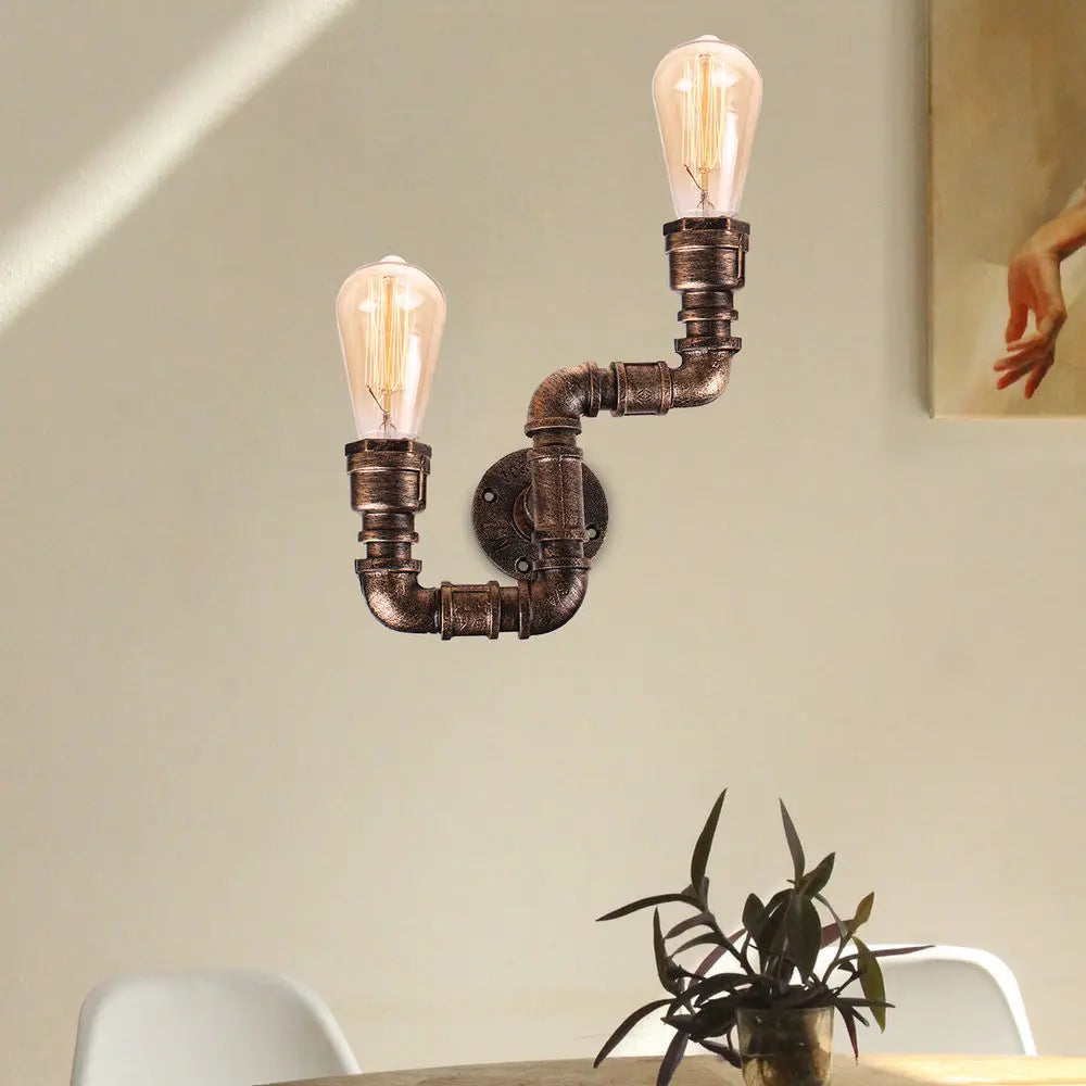 applique murale vintage loft 2 lumières bar salon chambre - vue 8 sur 7