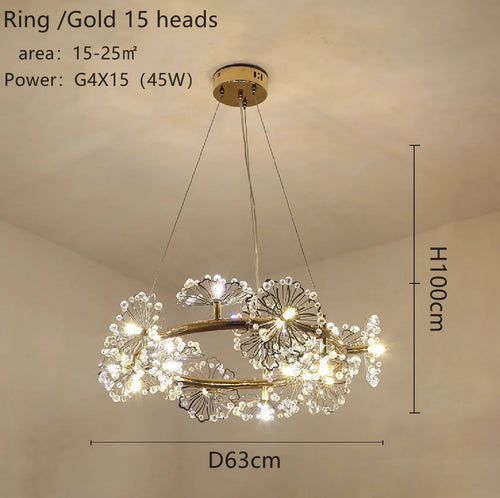 lustre moderne luxe en led pour éclairage intérieur - vue 19 sur 19