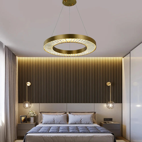 lustre en cristal de luxe style nordique moderne - vue 2 sur 12