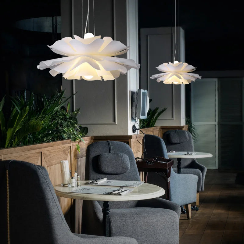 suspension décoration nordique acrylique fleur abat-jour