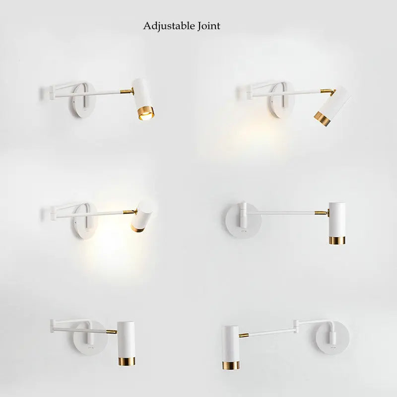 applique murale extensible avec interrupteur pour lecture avec bras pivotants - vue 6 sur 8
