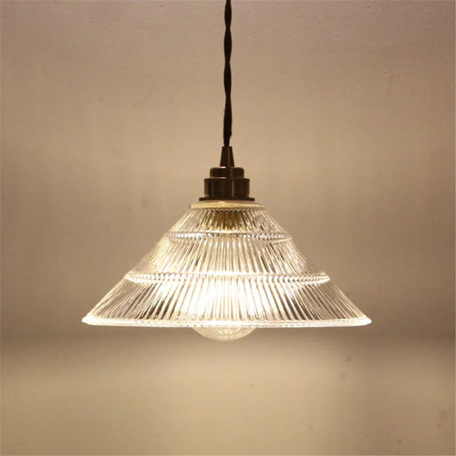suspension luminaire led en verre et laiton style loft moderne - vue 3 sur 6