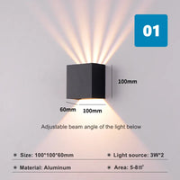 6W Modern Cube LED Wall Lamp IP65 Waterproof Indoor Outdoor Surface Mounted Wall Light Adjustable Beam For Garden Porch Bedroom