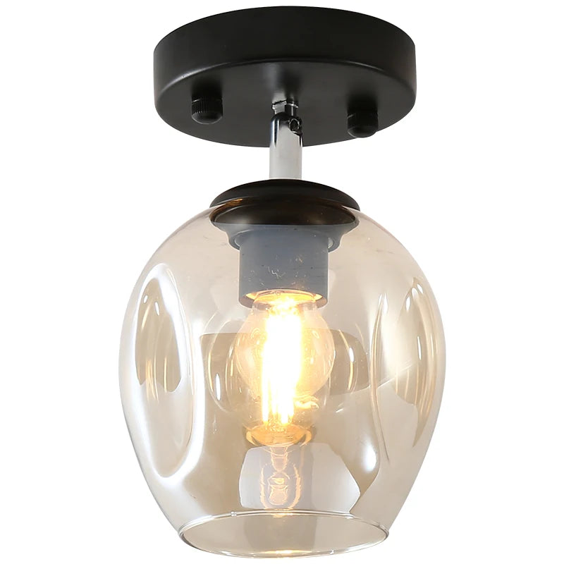 Nordic simple porch hall lamp entering the house, sun table lamp, modern simple corridor lamp, sky lantern, small ceiling lamp - vue 5 sur 11