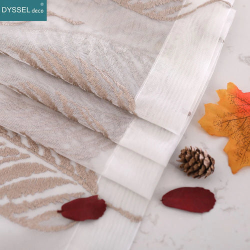 Voilage tulle brodé fleurs style européen salon chambre - vue 5 sur 8
