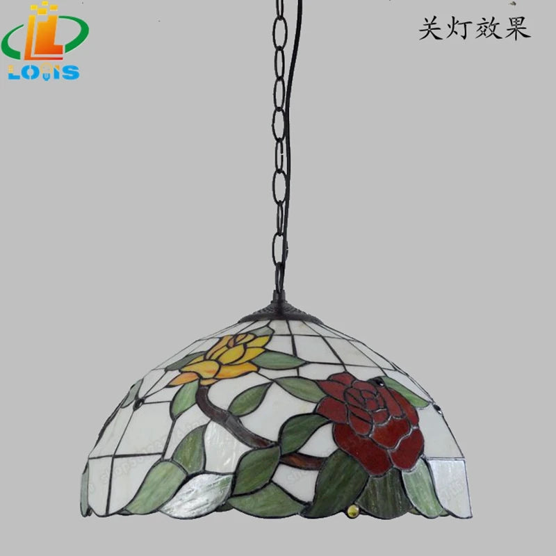 lustre en verre de pivoine style européen moderne décoratif - vue 6 sur 6