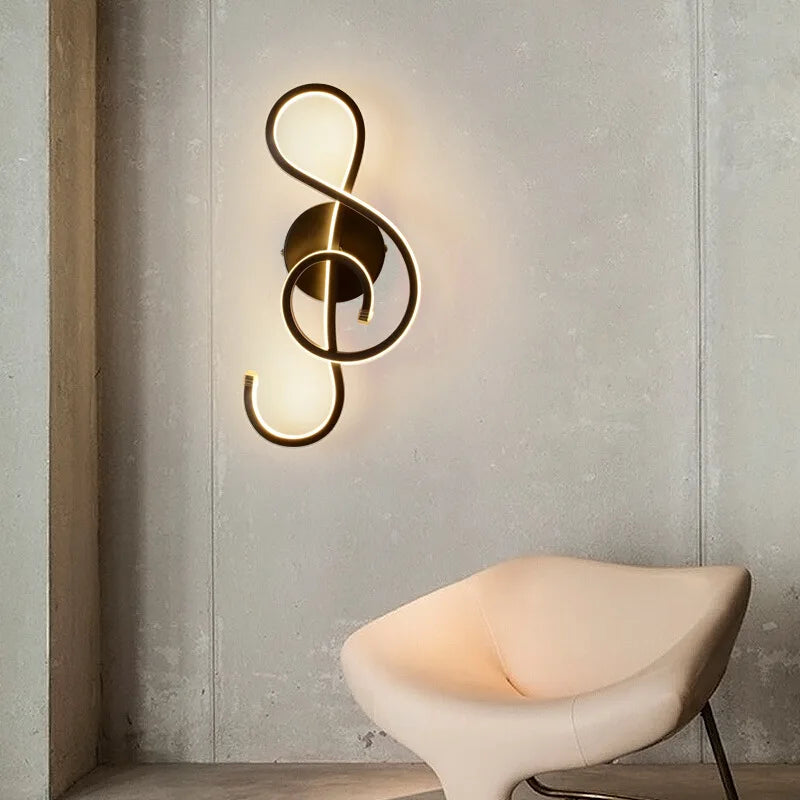 applique murale led en forme de clé de musique - vue 4 sur 8