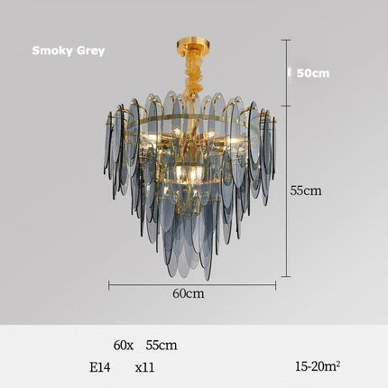 lustre led art déco en fer et verre design élégant pour éclairage moderne - vue 12 sur 25