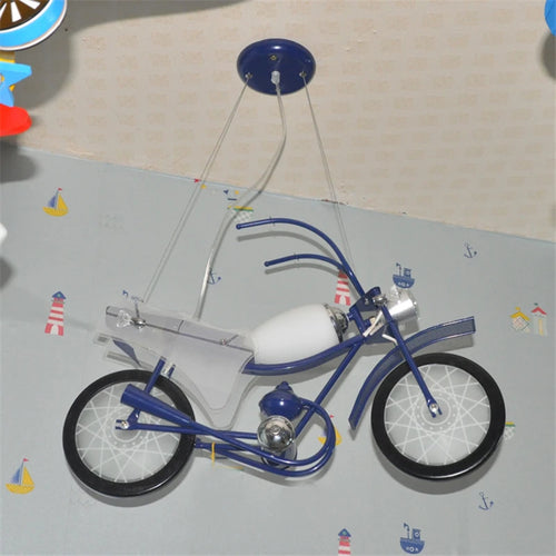 lustre led créatif nordique pour chambre d'enfants en acrylique moto - vue 5 sur 9