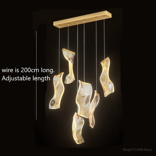 lustre led moderne pour escalier et magasin de vêtements - vue 13 sur 15