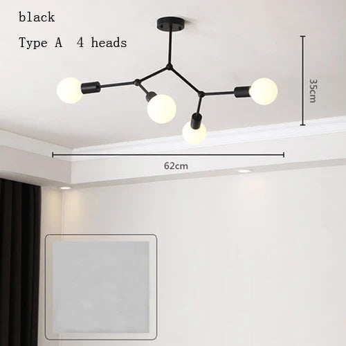 lustre moderne à plusieurs têtes pour intérieur créatif - vue 24 sur 27
