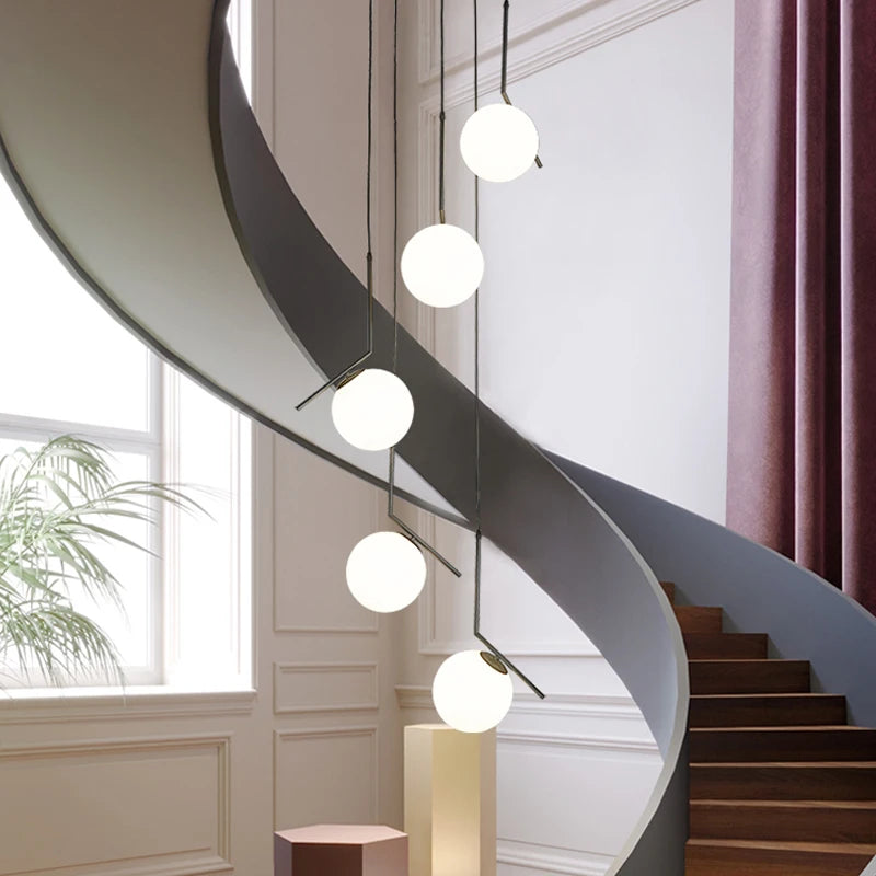lustre moderne nordique en verre pour décoration intérieure - vue 4 sur 16