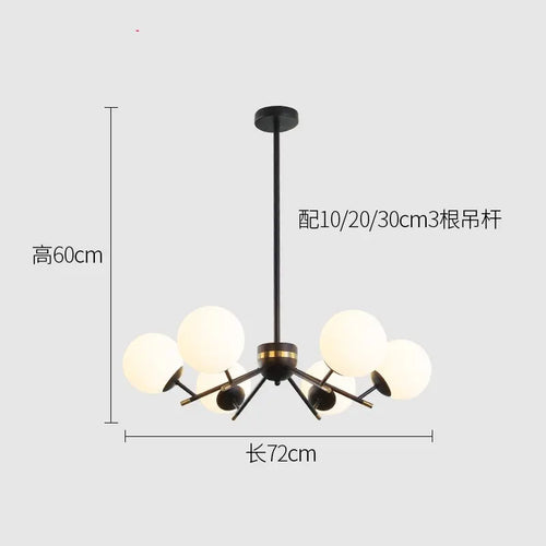 lustre moderne en boule de verre pour décoration intérieure élégante - vue 9 sur 9