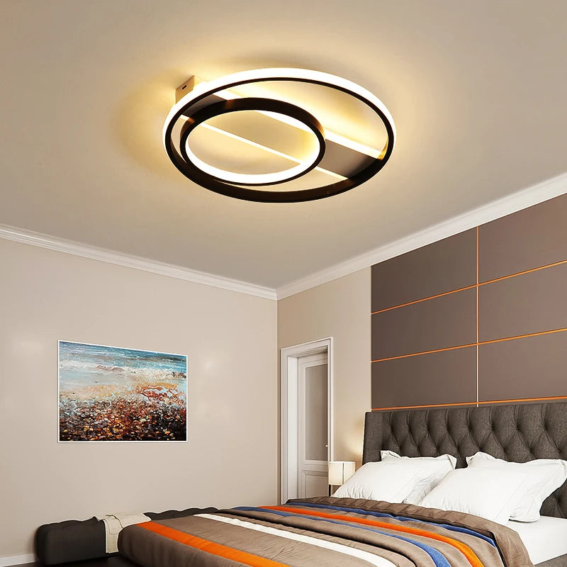 plafonnier led rond avec télécommande pour intérieur moderne - vue 5 sur 12