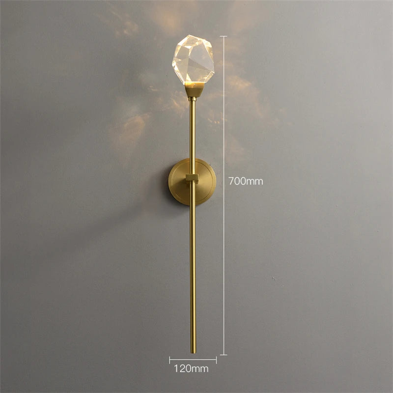 applique murale moderne en cristal de luxe décorative led - vue 7 sur 8