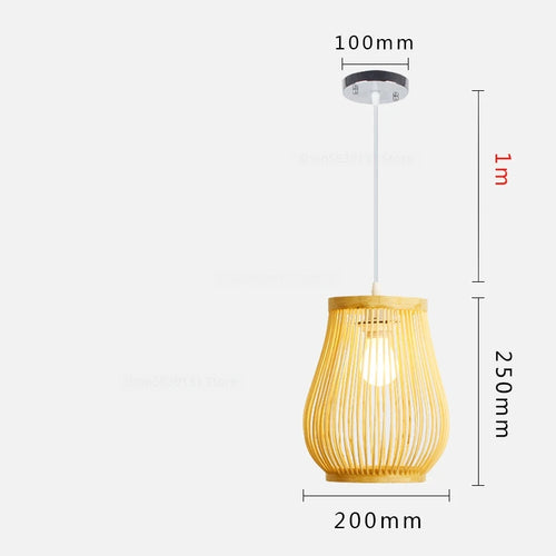 luminaire suspendu en bambou chinois pour restaurant hôtel - vue 19 sur 29