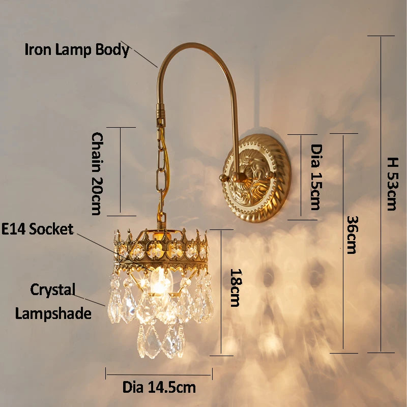 applique murale cristal luxe pour décoration intérieure et extérieure - vue 6 sur 8