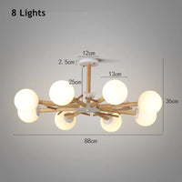 lustre nordique moderne en verre avec éclairage led décor oiseau