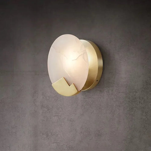 applique murale en cuivre et marbre design moderne décoratif - vue 3 sur 6