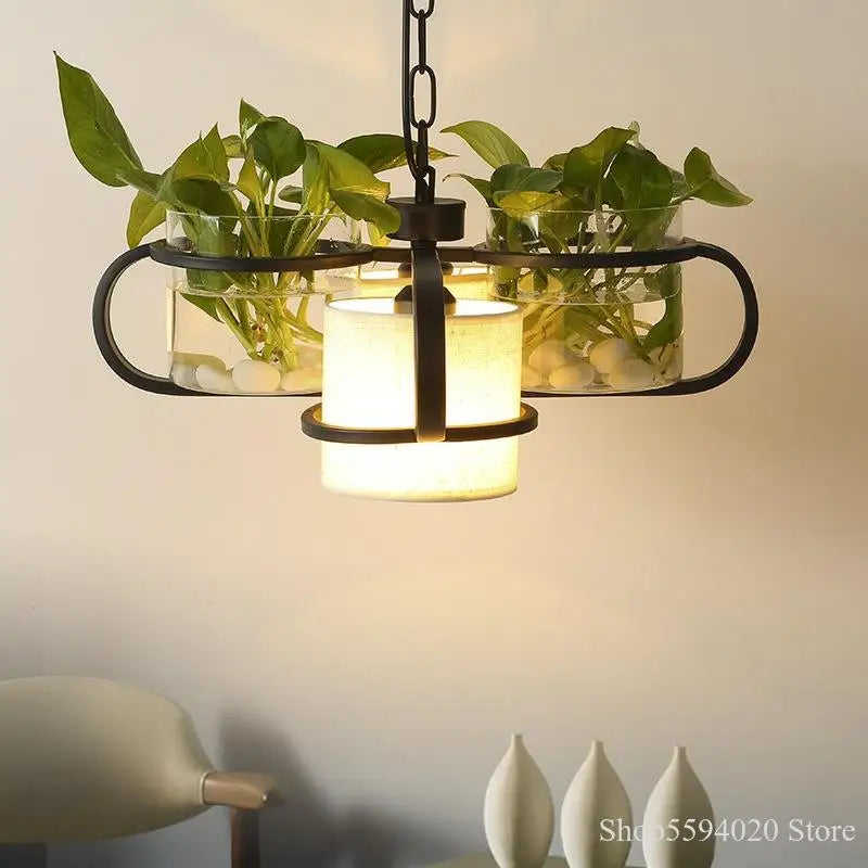 suspension moderne en forme de plante chinoise pour bar et restaurant - vue 4 sur 13