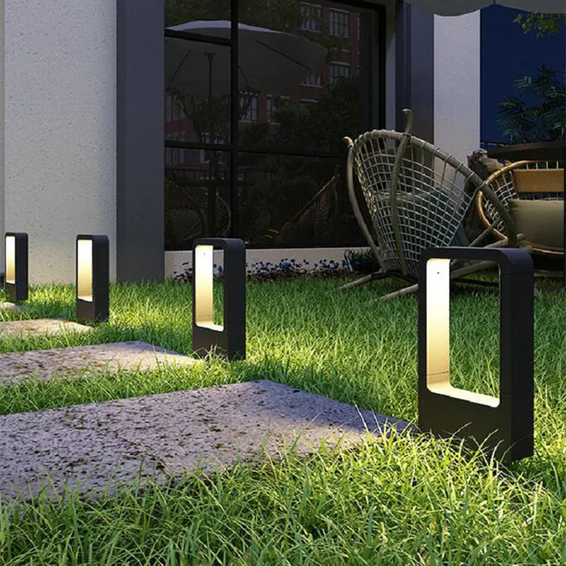 Lampadaire exétieur IP68 étanche 15W LED jardin pelouse en aluminium pilier