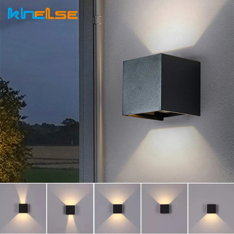 6W Modern Cube LED Wall Lamp IP65 Waterproof Indoor Outdoor Surface Mounted Wall Light Adjustable Beam For Garden Porch Bedroom - vue 4 sur 9
