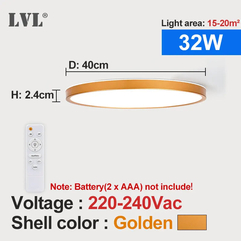 plafonnier led moderne télécommandé à intensité variable - vue 14 sur 14